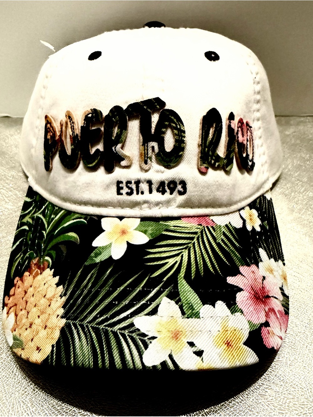 NEW BIG ROBIN RUTH Puerto Rico Baseball Cap Hat - Floral print. Adjustable.